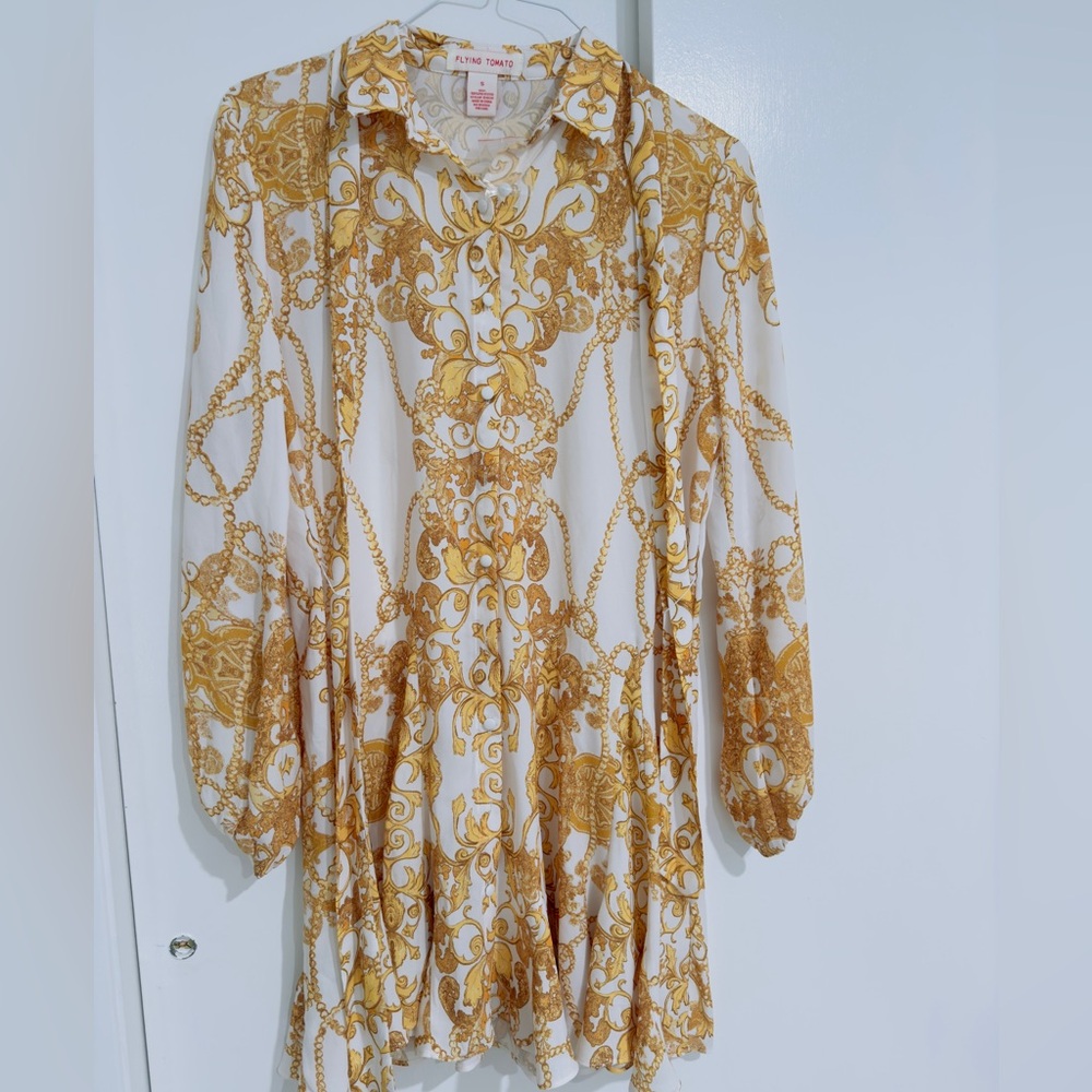 POSH ATITUDE WOVEN MINI SHIRT DRESS